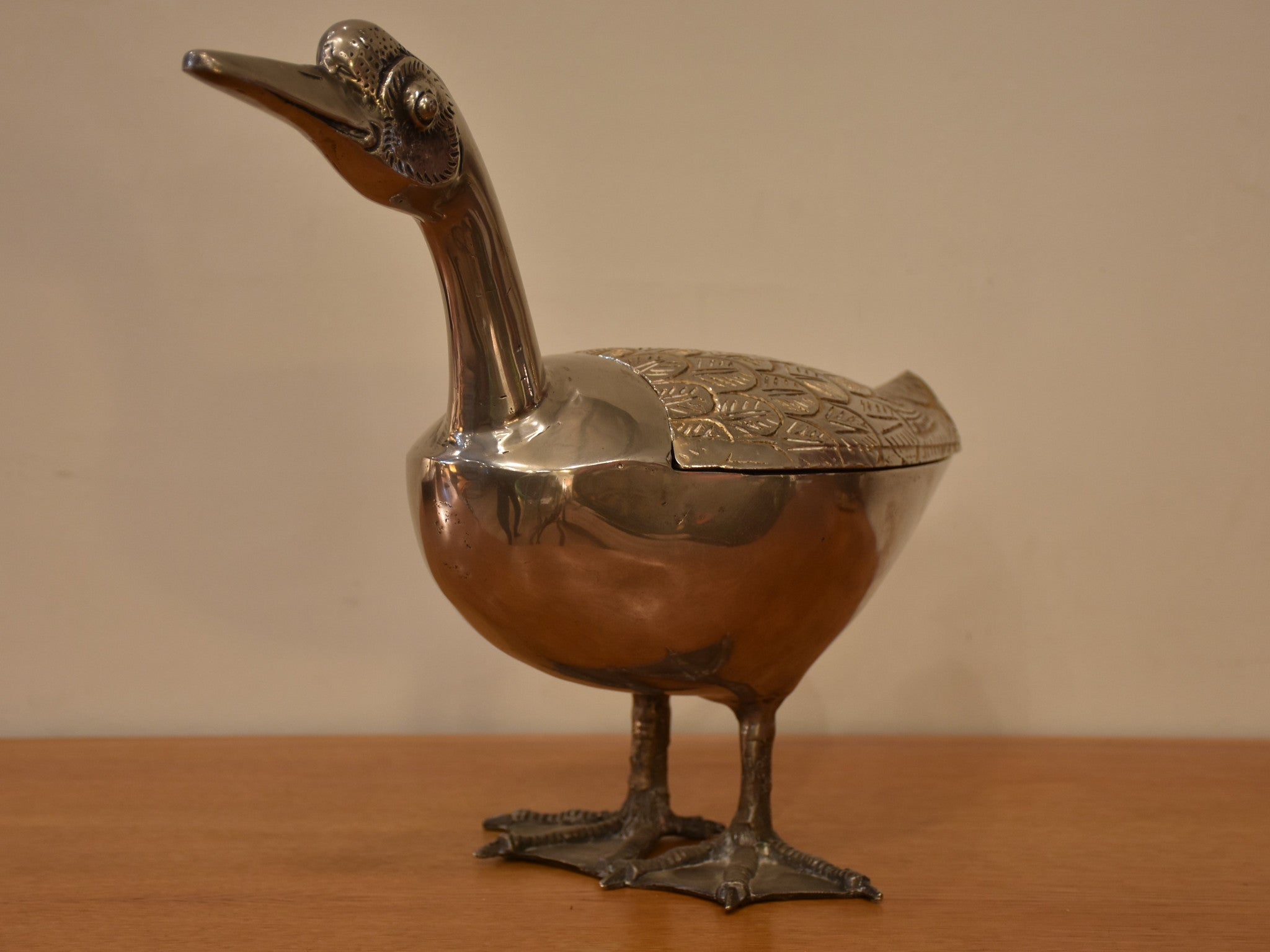 Large bronze duck container – 1970’s