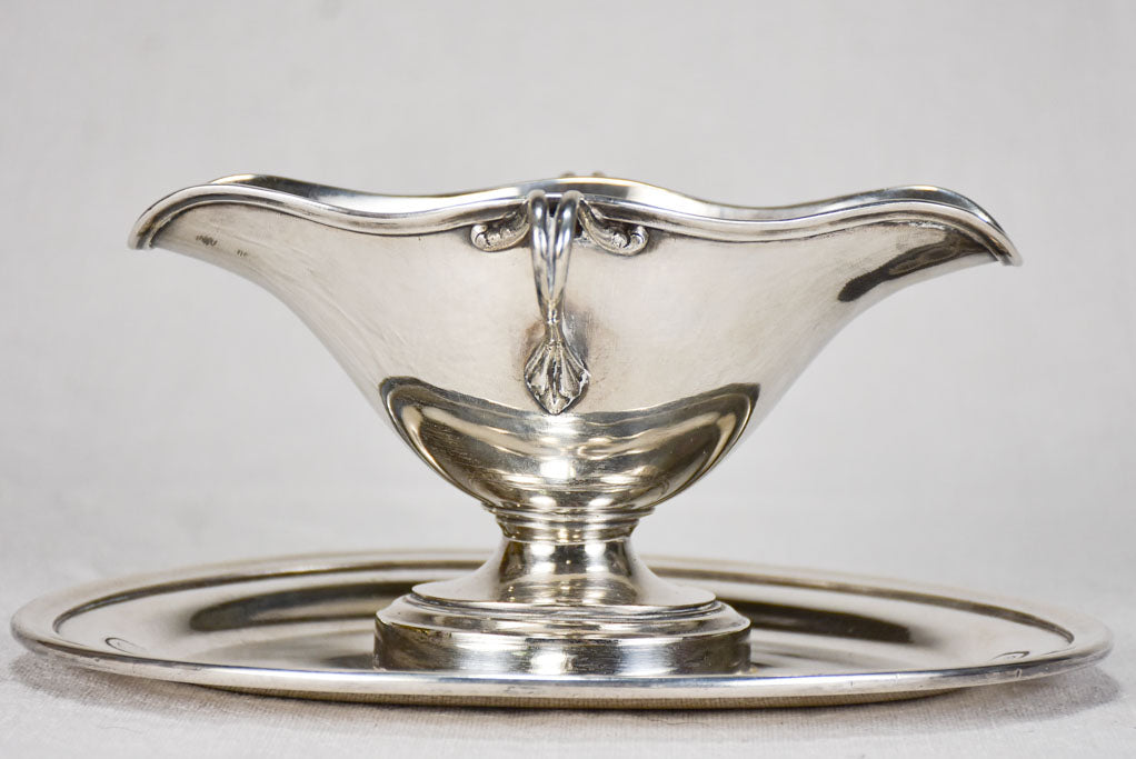 Delicate antique silver sauce dish