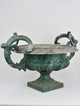 Medici urn, 19th-century, green w/ arched handles