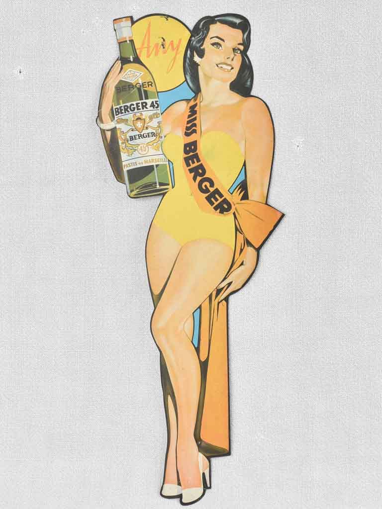 1930's Pin-Up Vintage Metal Advertisement