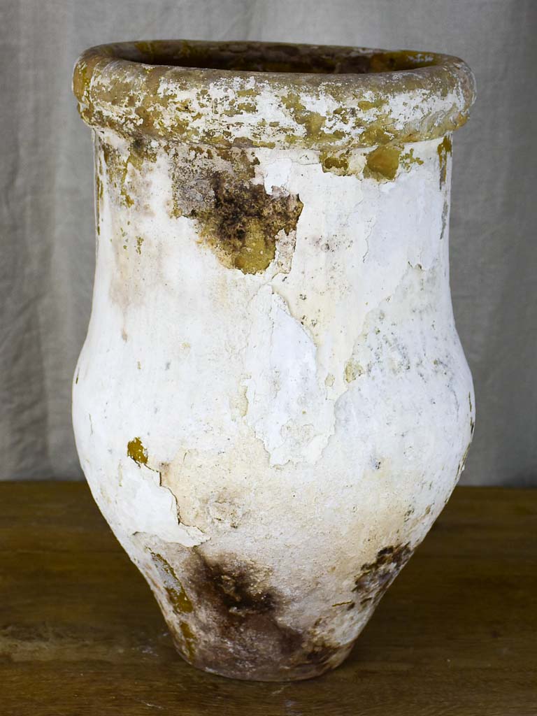 Antique Spanish olive oil jar - white patina, 2 of 2