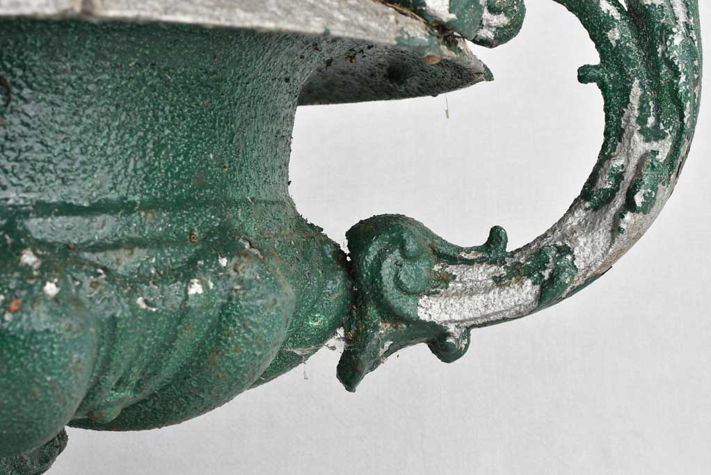 Medici urn, 19th-century, green w/ arched handles