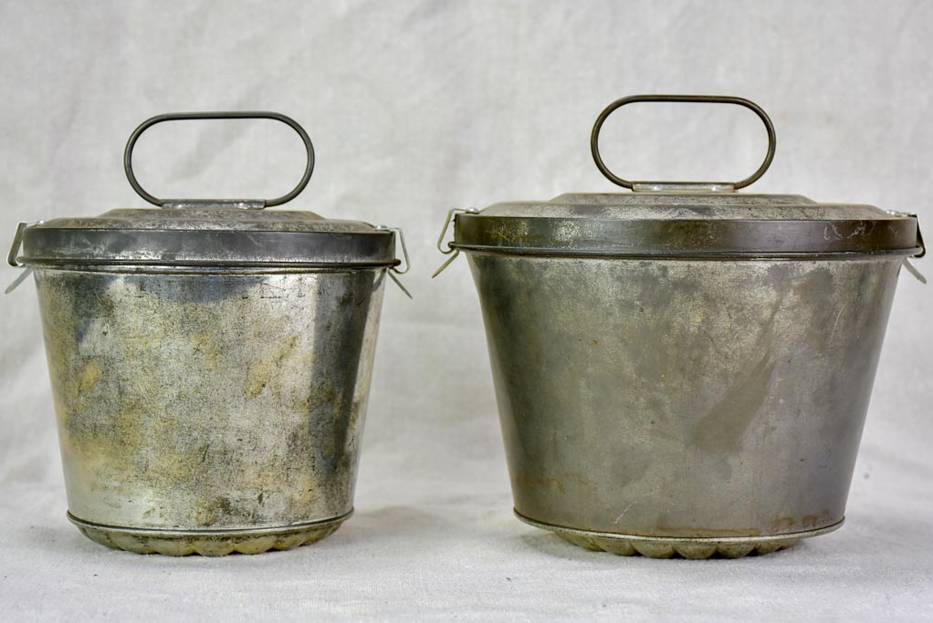 Two mid century Gugelhupf cake tins