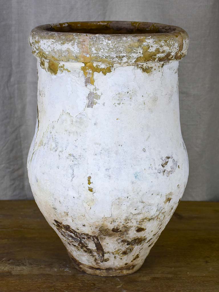 Antique Spanish olive oil jar - white patina, 2 of 2