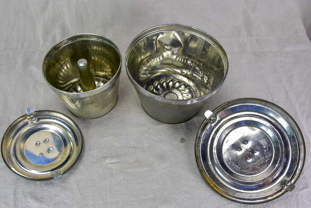 Two mid century Gugelhupf cake tins