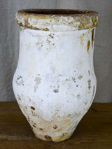 Antique Spanish olive oil jar - white patina, 2 of 2