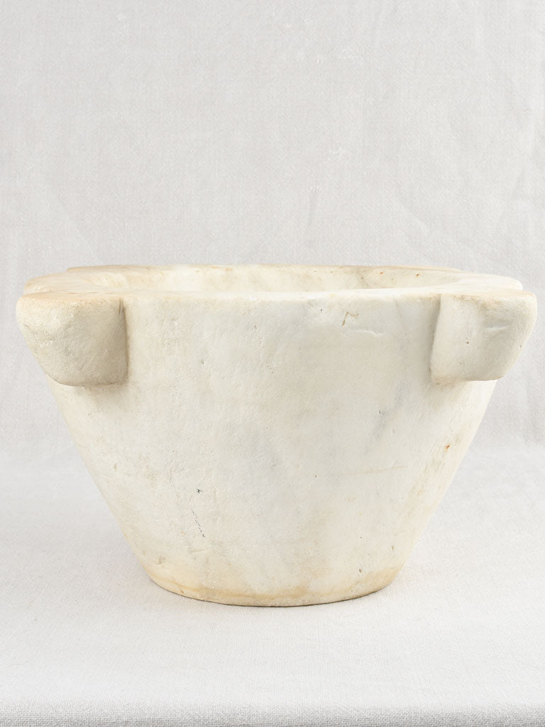 Large antique White marble Mortar 18"