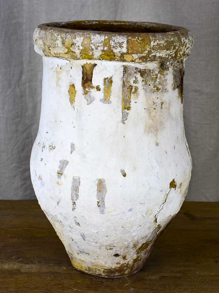 Antique Spanish olive oil jar - white patina, 2 of 2