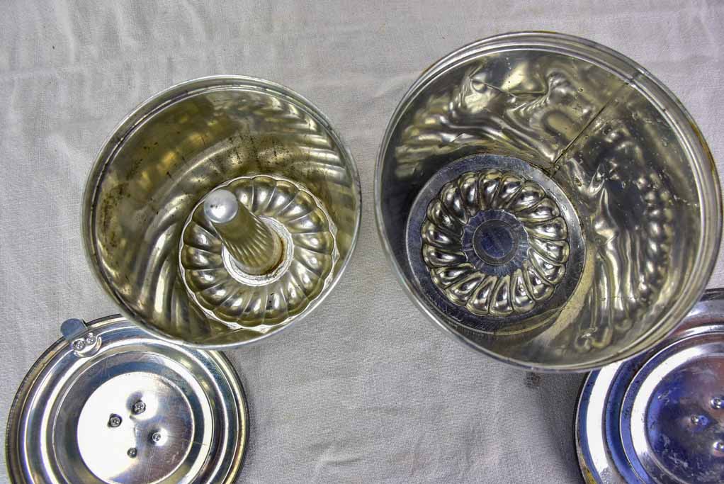 Two mid century Gugelhupf cake tins