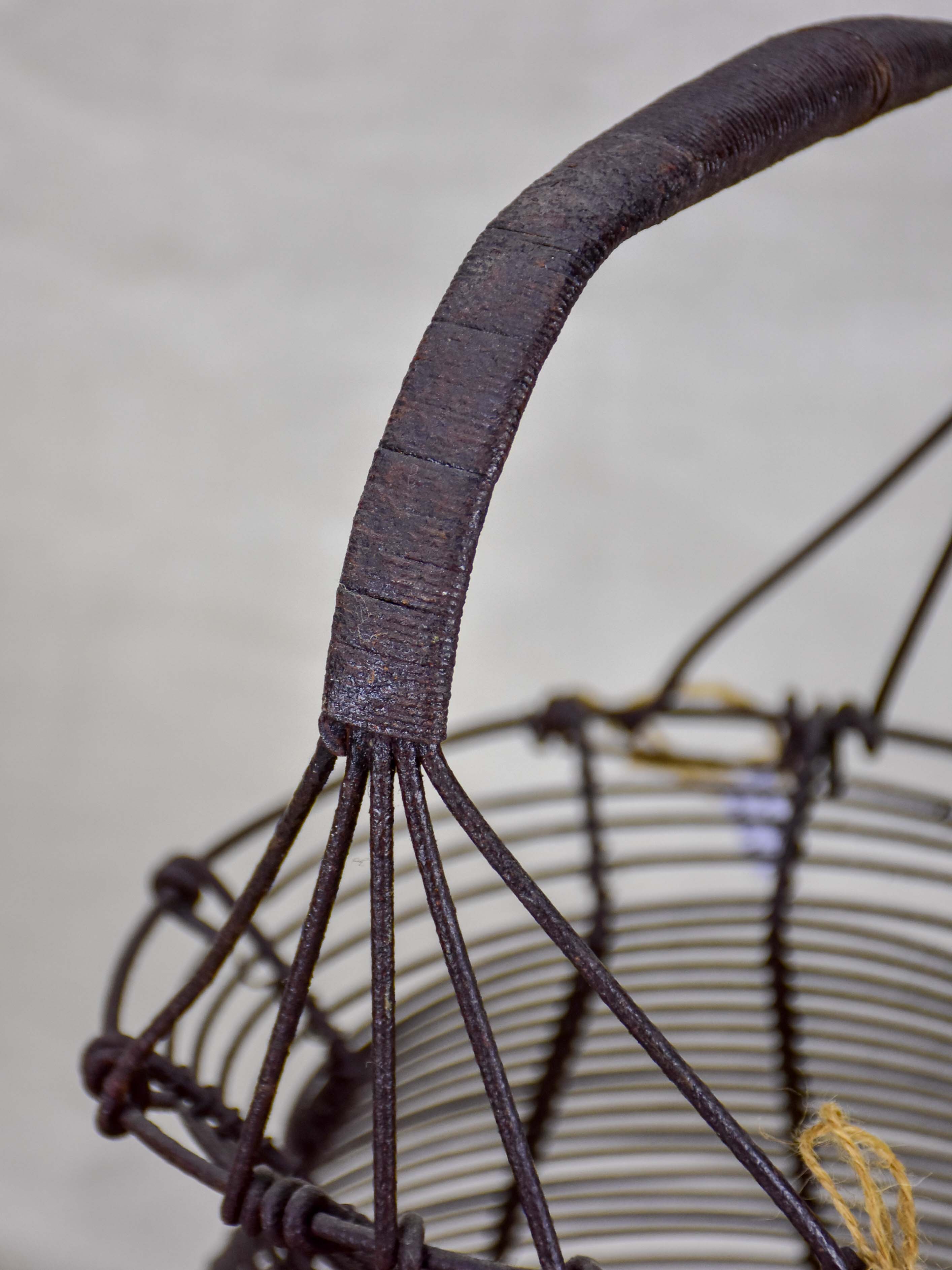 Antique French wire egg basket