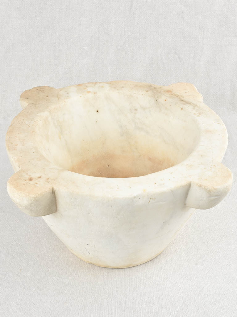 Large antique White marble Mortar 18"