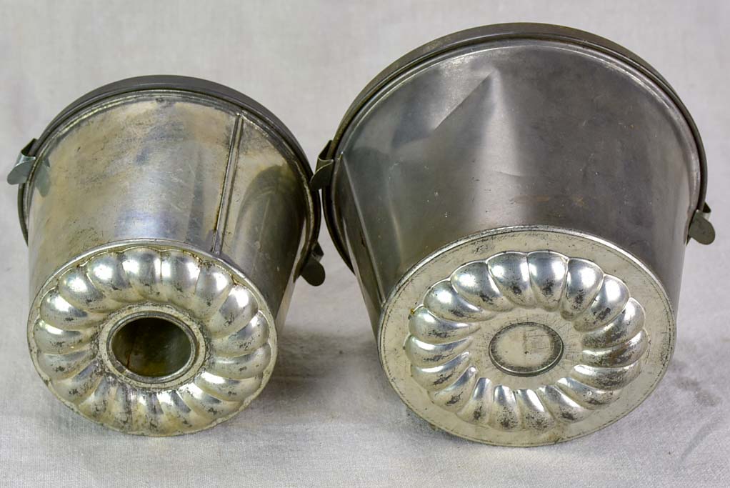 Two mid century Gugelhupf cake tins