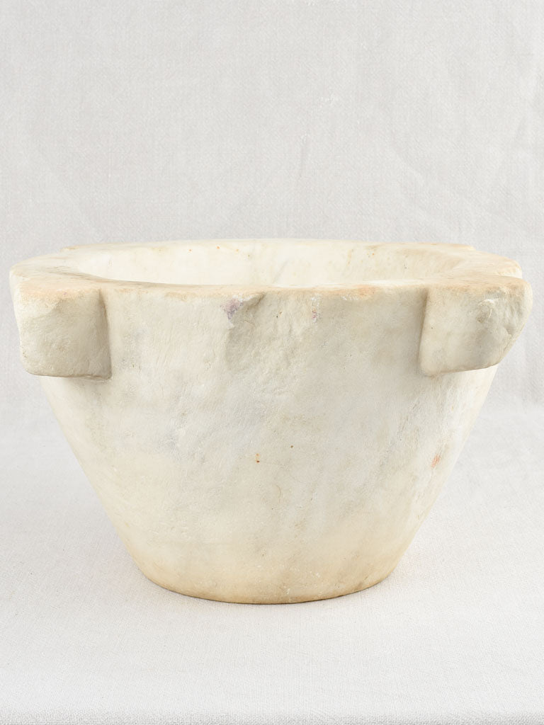 Large antique White marble Mortar 18"