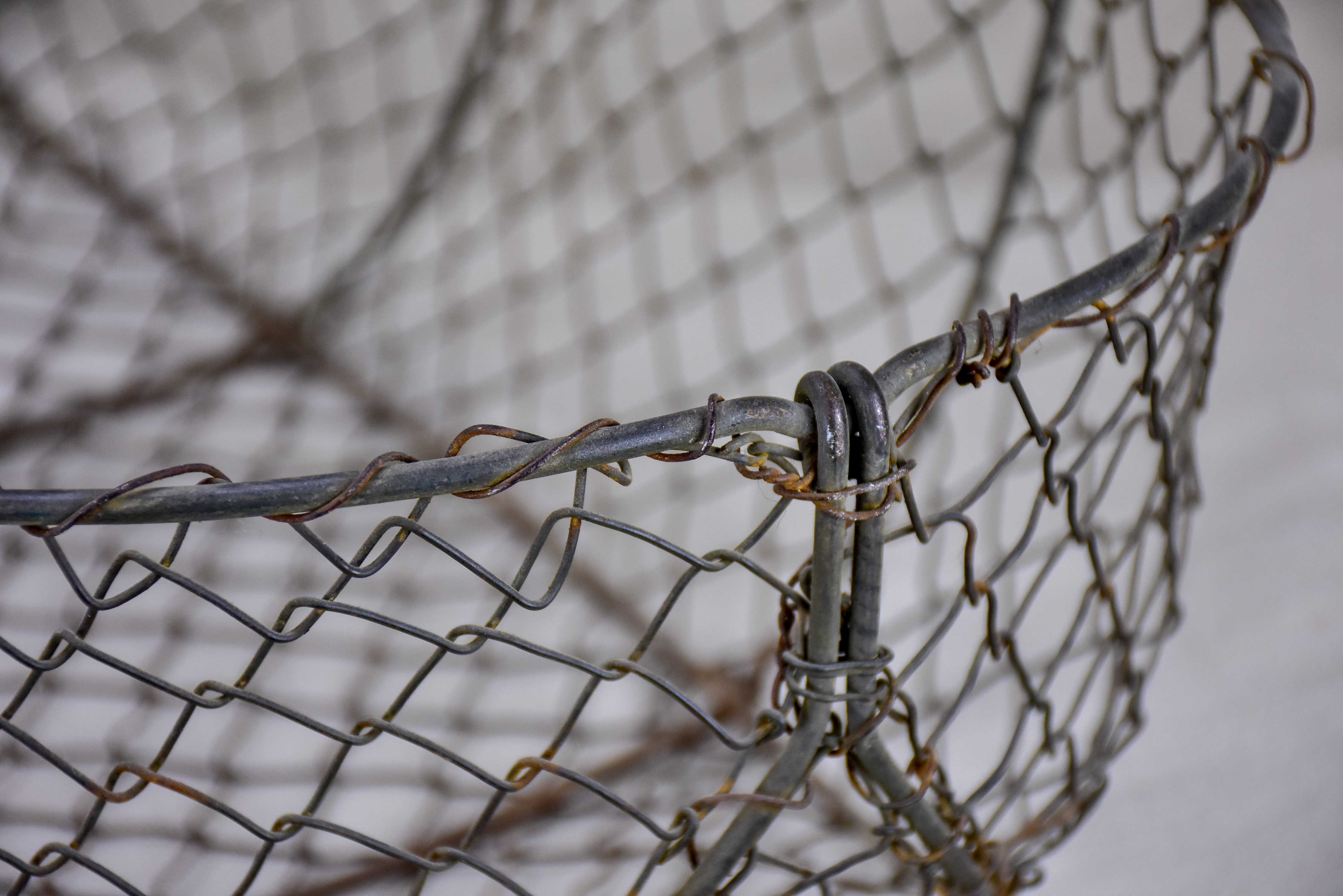 Antique French wire basket for the harvest