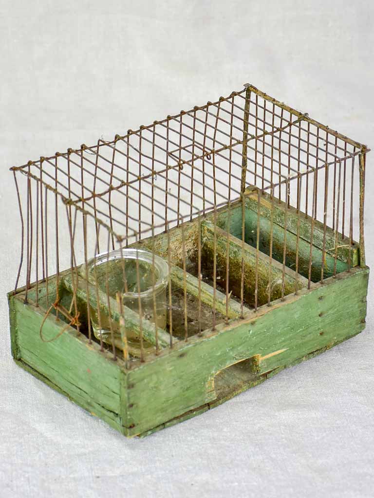 Early 20th century French birdcage with green patina