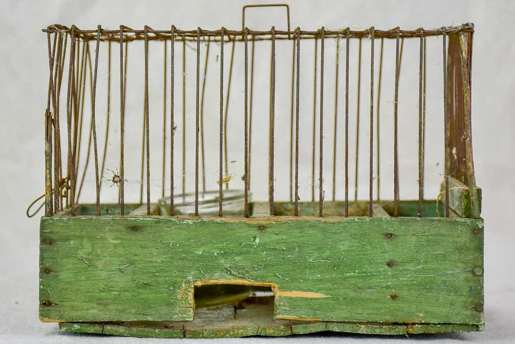 Early 20th century French birdcage with green patina