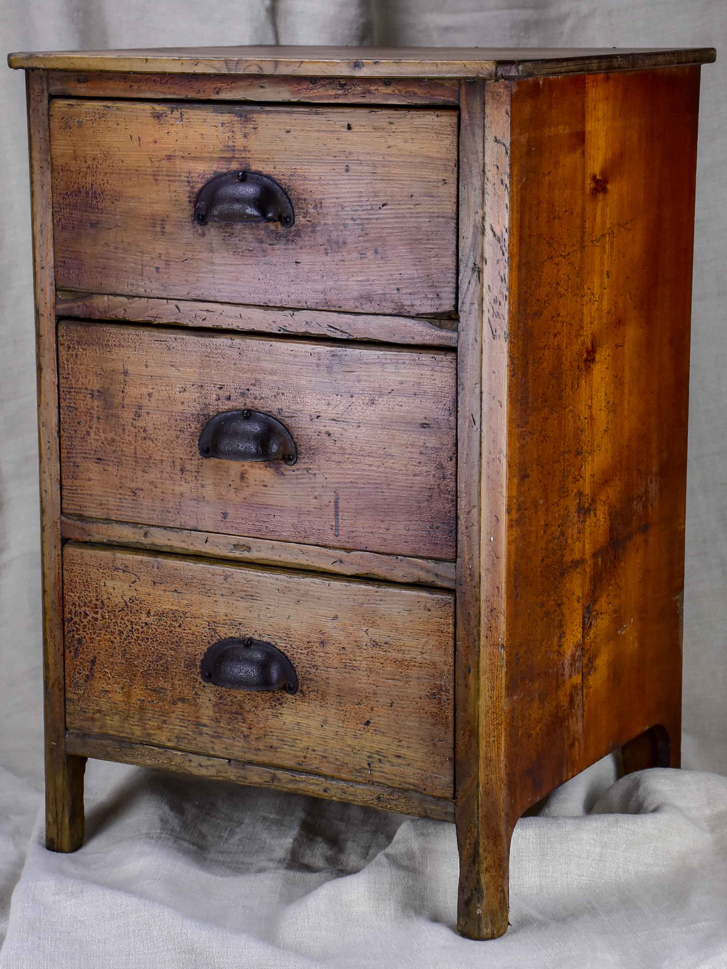 Rustic antique French nightstand