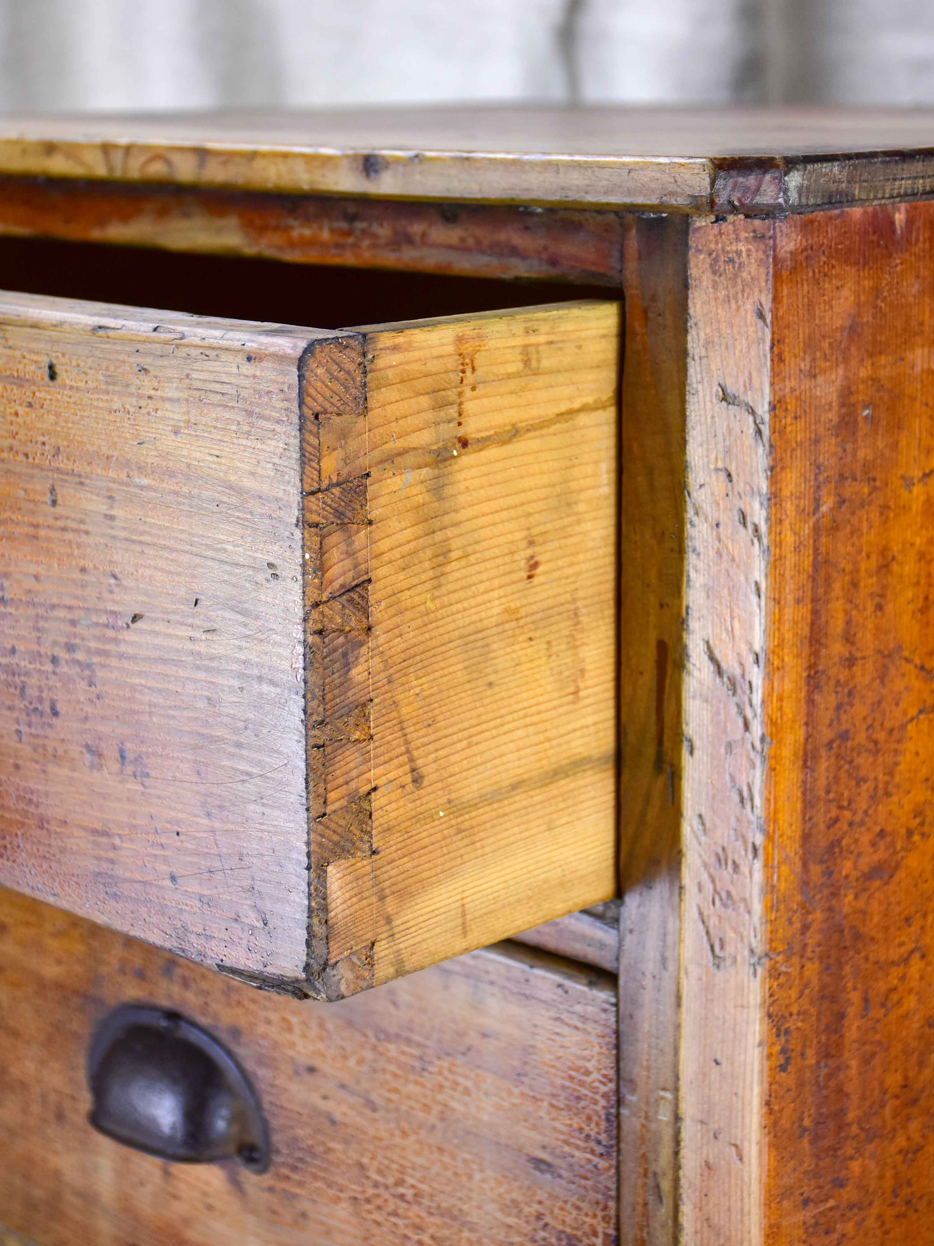 Rustic antique French nightstand