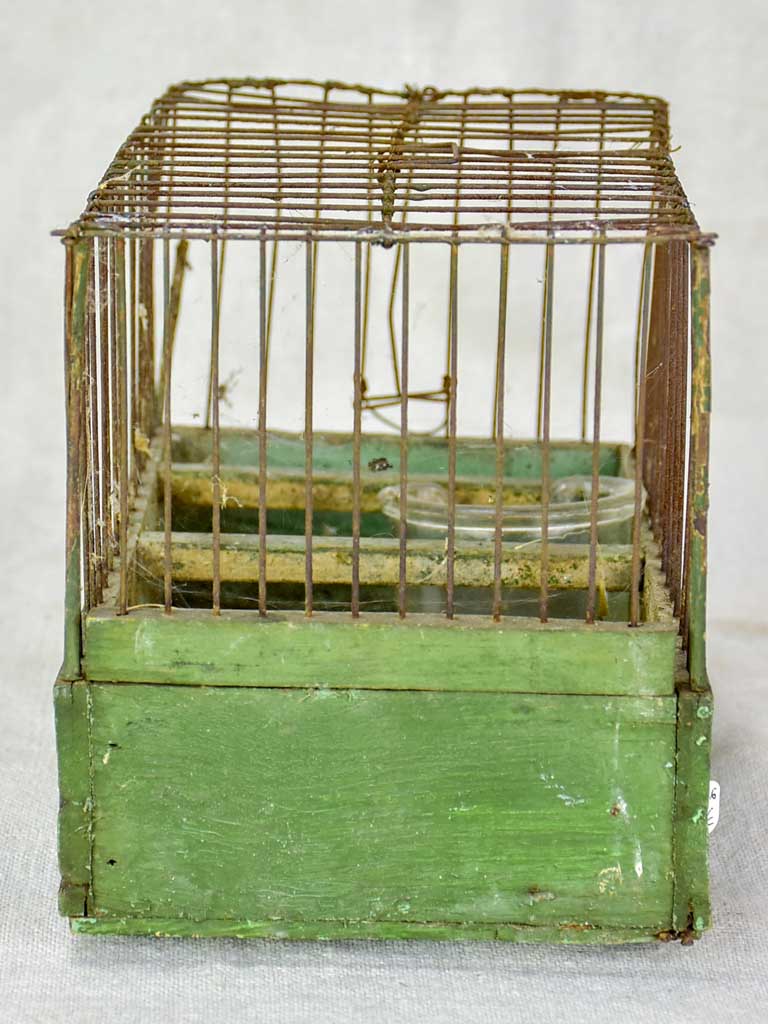 Early 20th century French birdcage with green patina