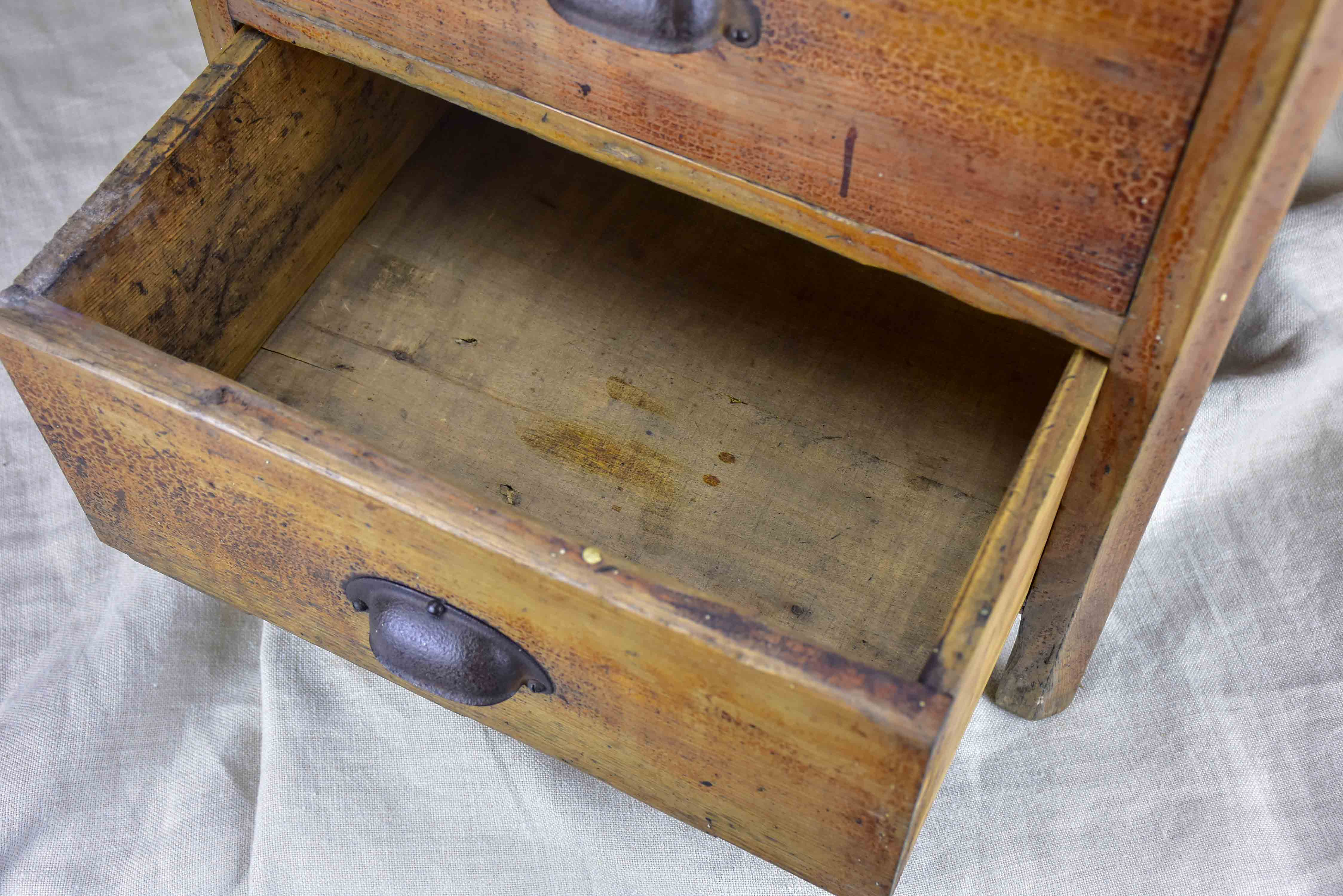 Rustic antique French nightstand