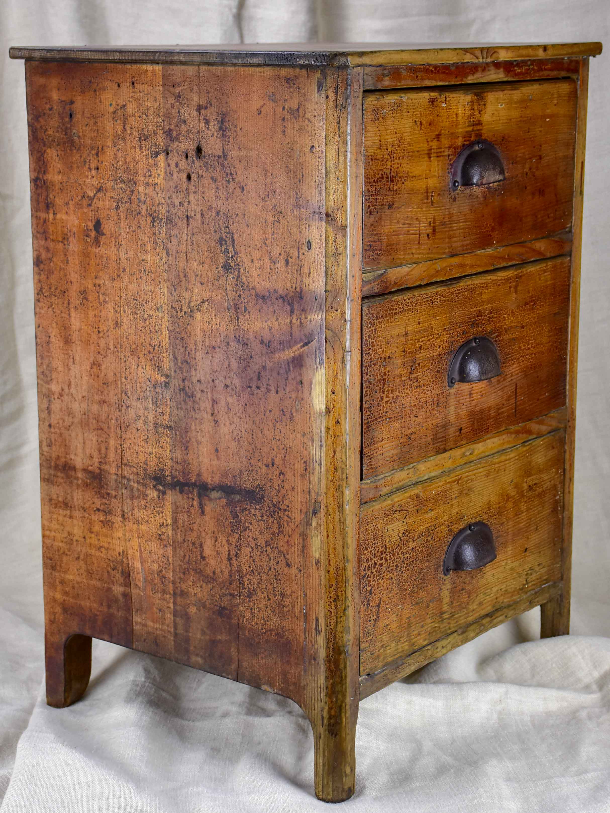 Rustic antique French nightstand