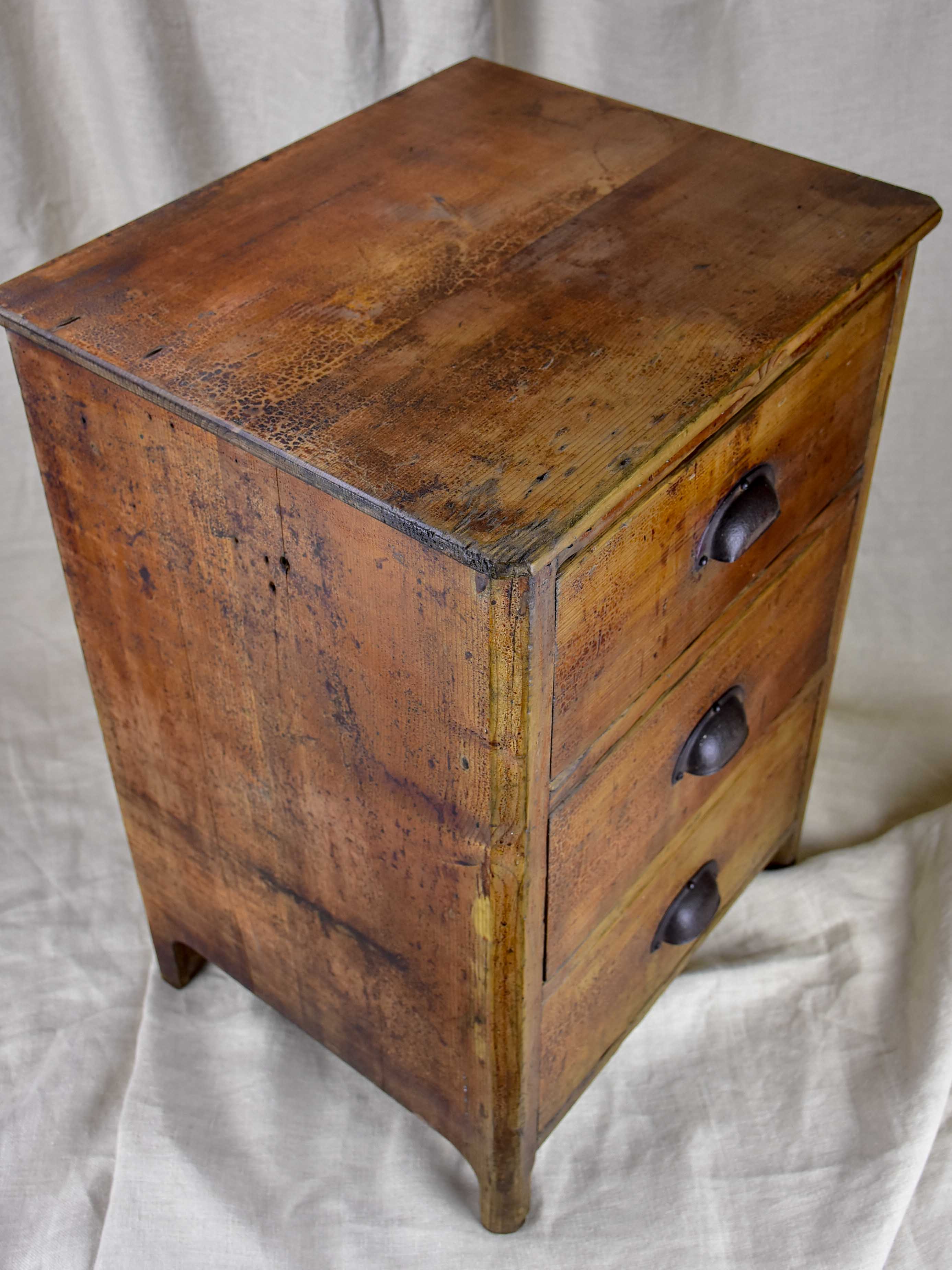 Rustic antique French nightstand