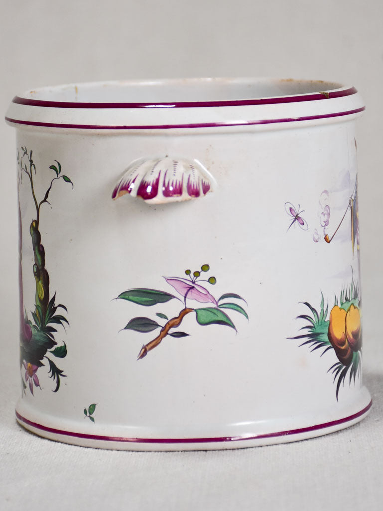 Hand-painted vintage Epinal wine cooler