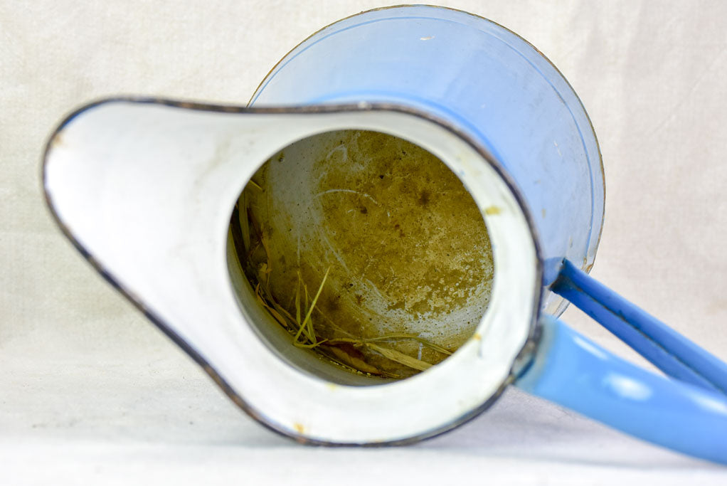 Mid century enamel pitcher - blue