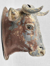 Antique 19th century French cow's head from a butchers shop 21¾"