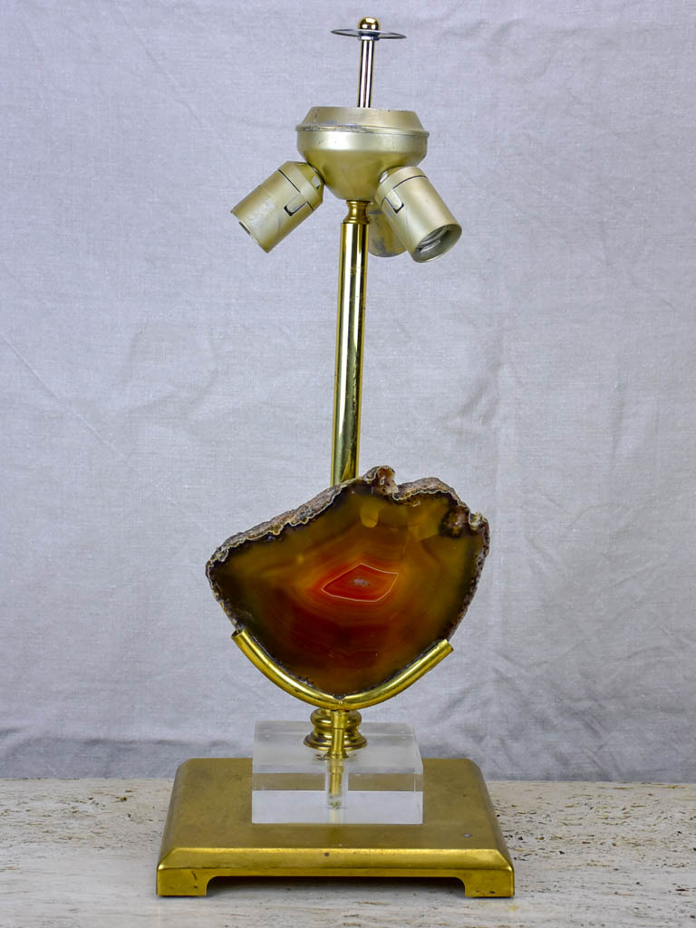 Mid century agate lamp base attributed to Maison Jansen