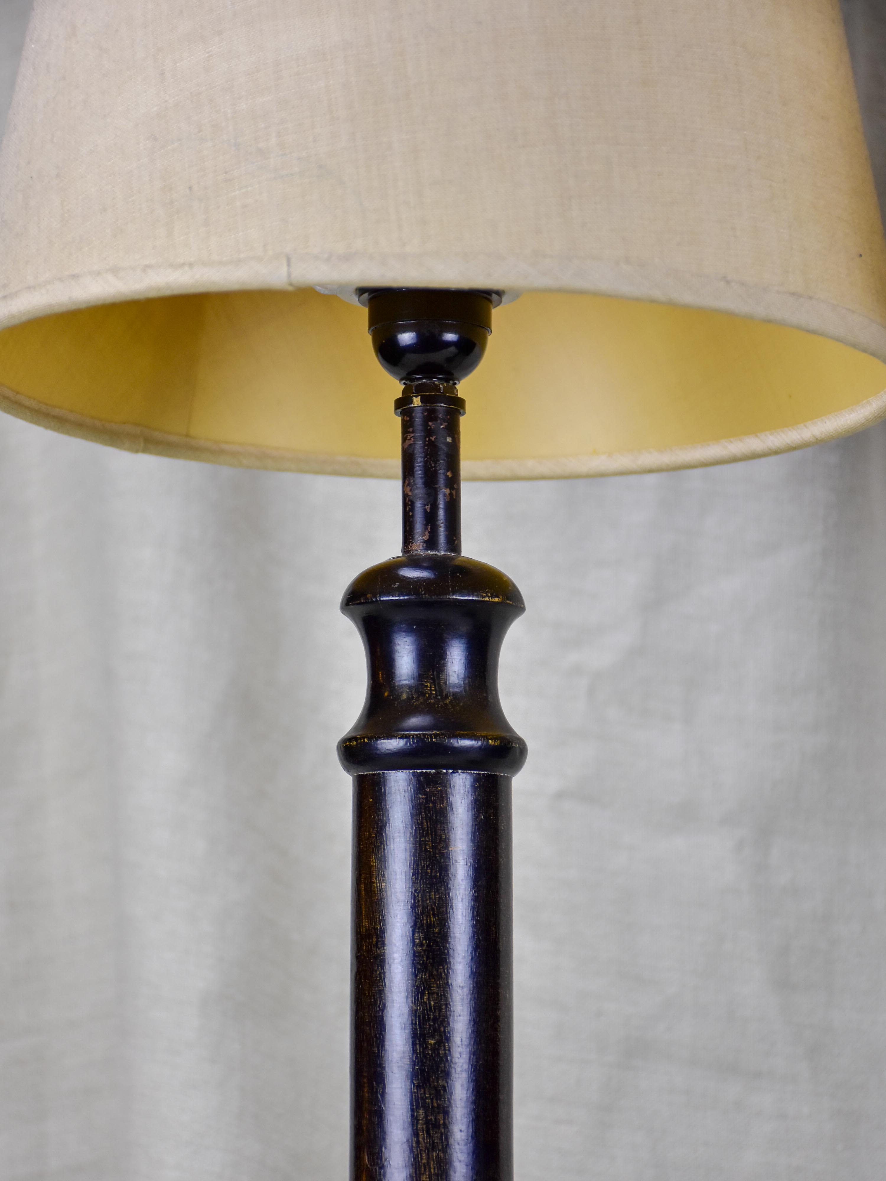 Pair of vintage French table lamps with black stands