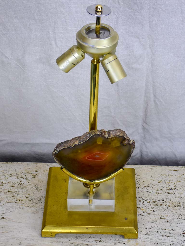 Mid century agate lamp base attributed to Maison Jansen