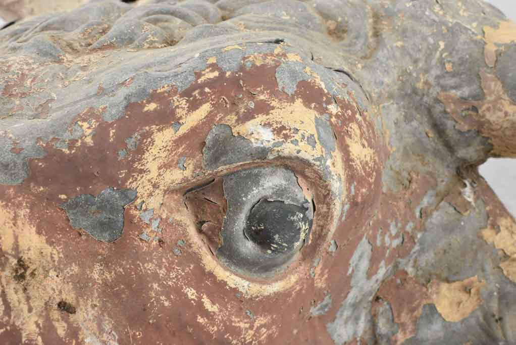 Antique 19th century French cow's head from a butchers shop 21¾"