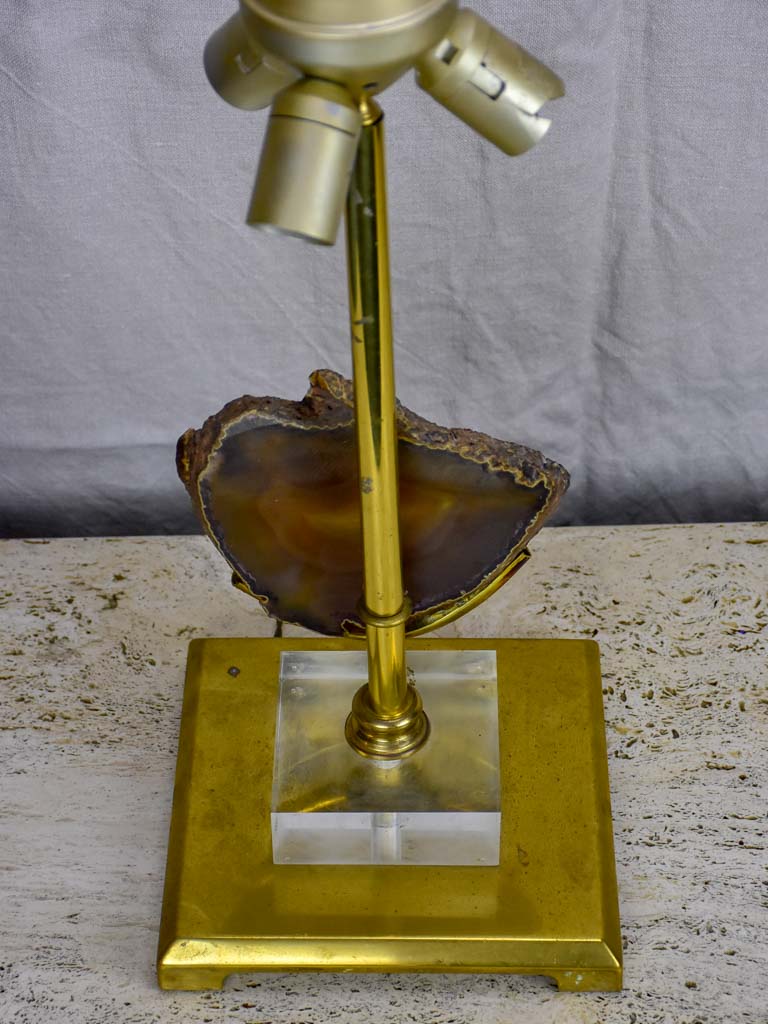 Mid century agate lamp base attributed to Maison Jansen