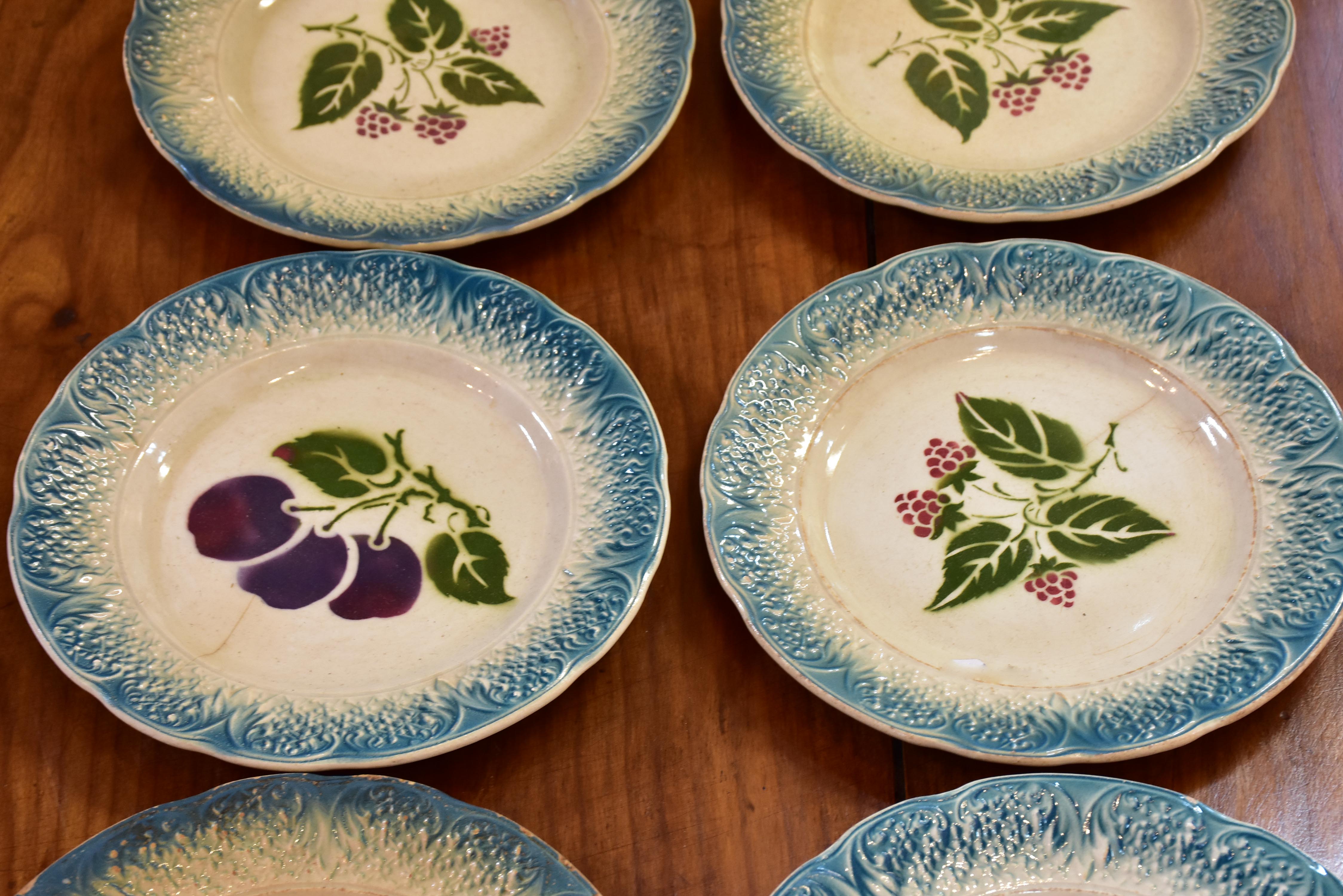 Set of six 19th century French plates