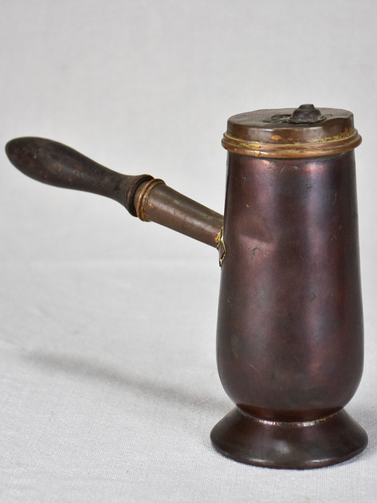 Antique red copper chocolate pot