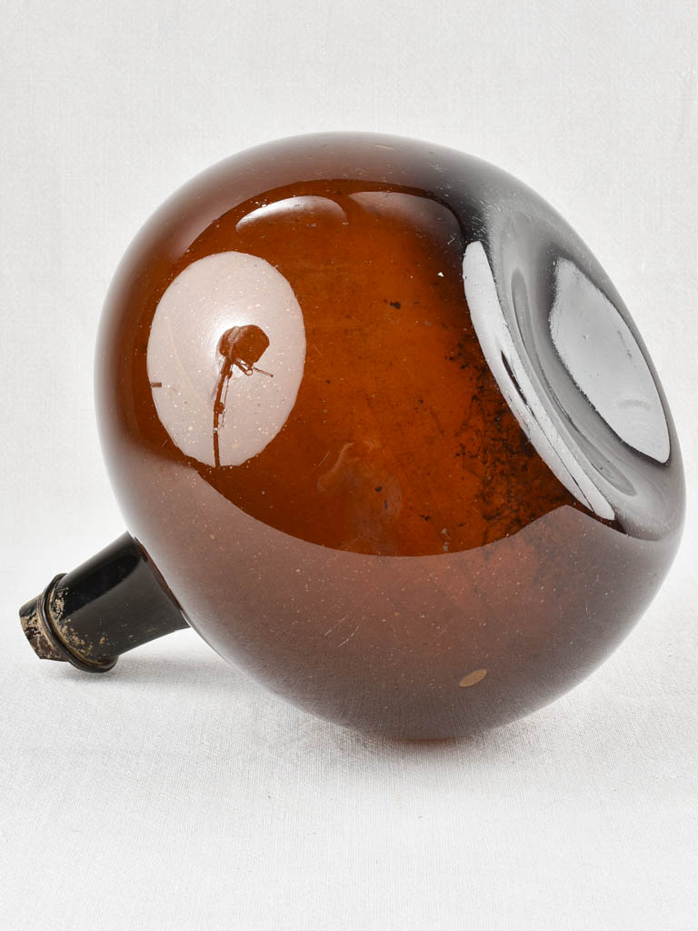 Petit blown glass demijohn - amber 12½"