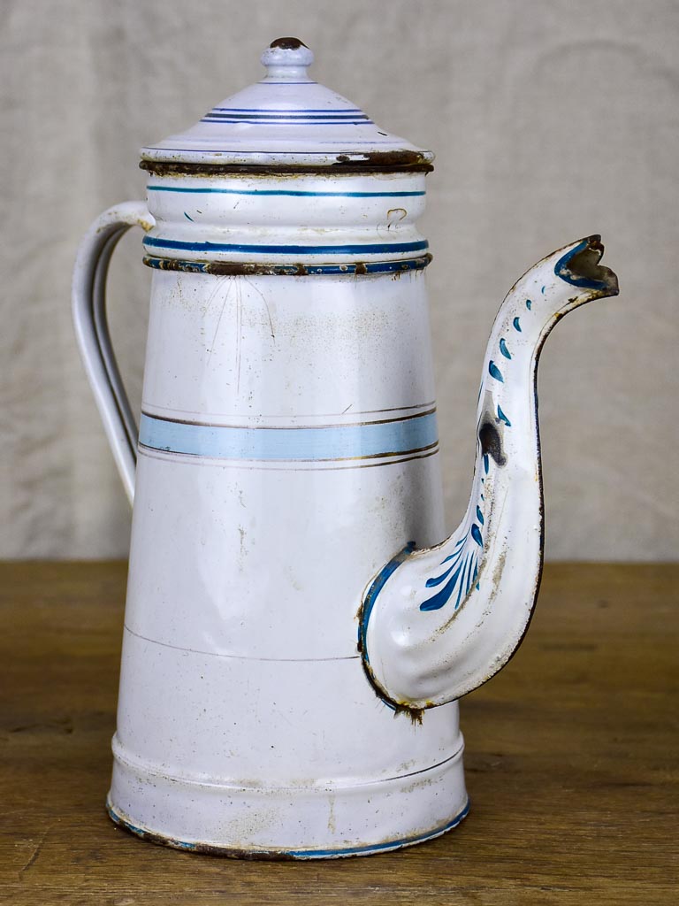 Antique French enamel cafetière