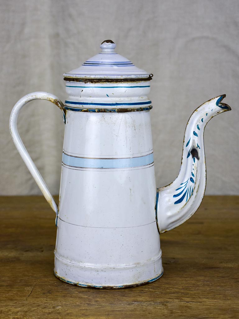 Antique French enamel cafetière