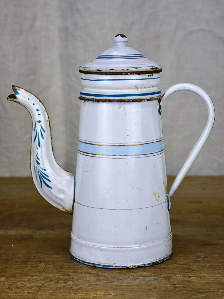 Antique French enamel cafetière