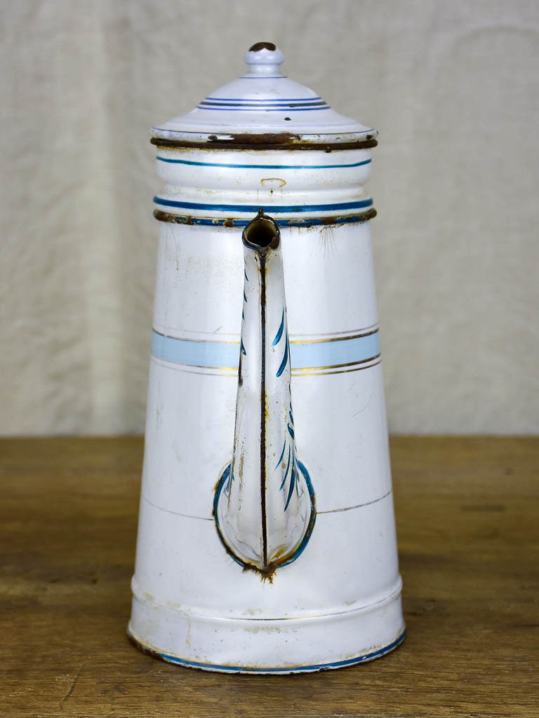 Antique French enamel cafetière