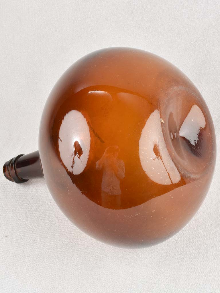 Petit blown glass demijohn - amber 13¾"