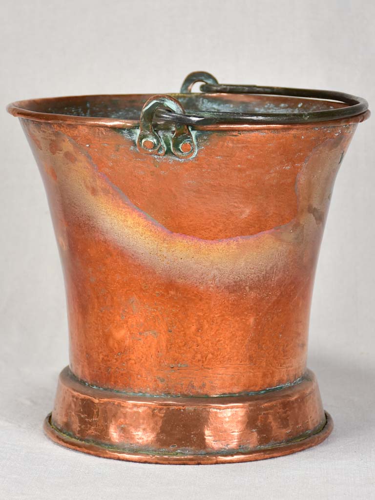 Louis XIV copper grain measuring bucket 10¾"