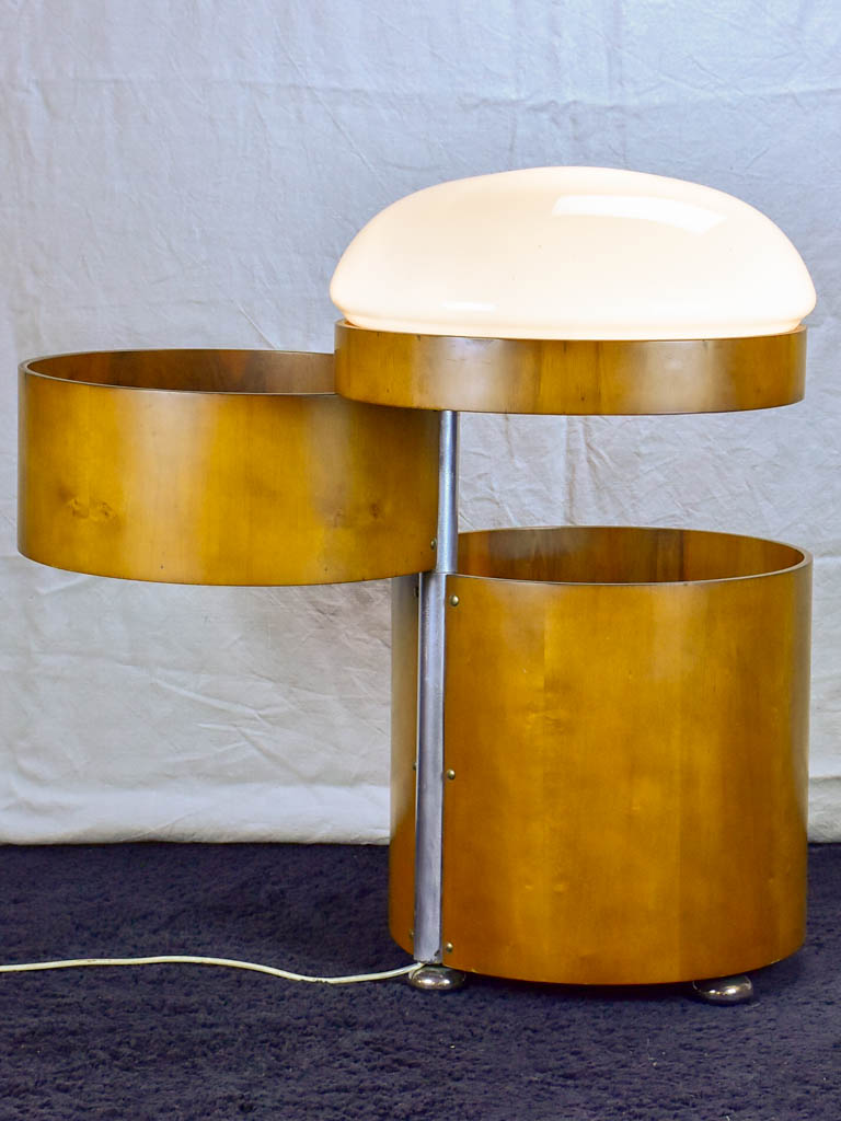 Mid-century Italian pivoting lamp / bar - round with light