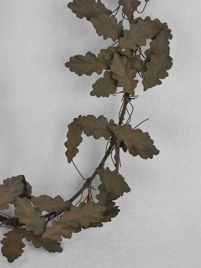 Leaf wreath, metal, rare, 19th-C, 25¼" x 35"