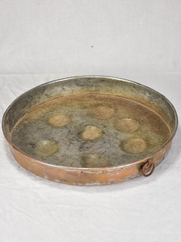 Antique French Copper Egg Poaching Pan