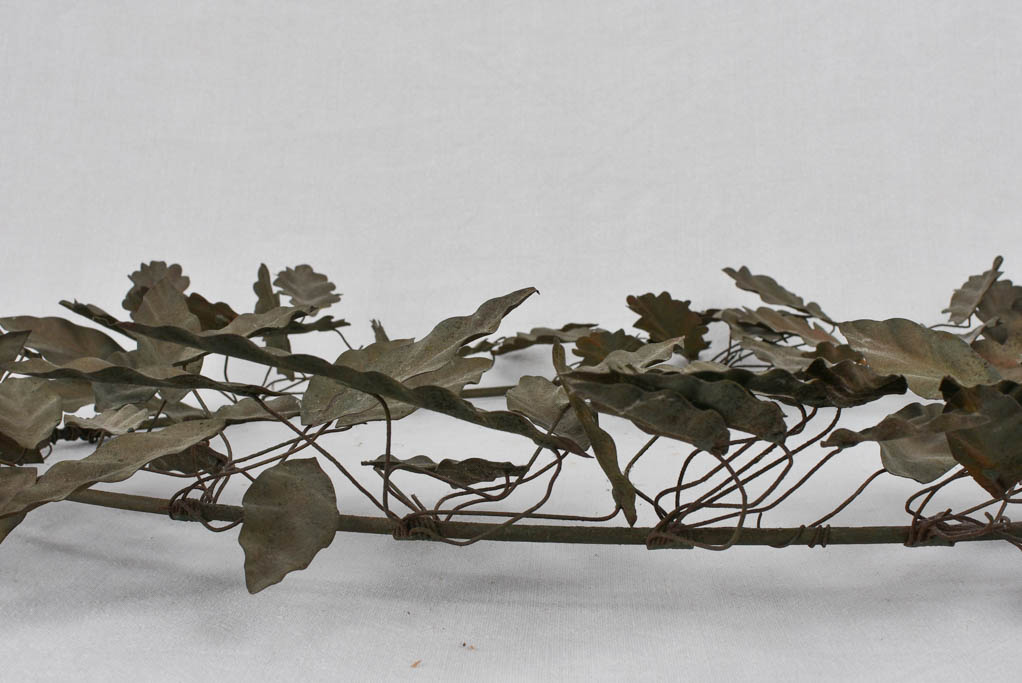 Leaf wreath, metal, rare, 19th-C, 25¼" x 35"