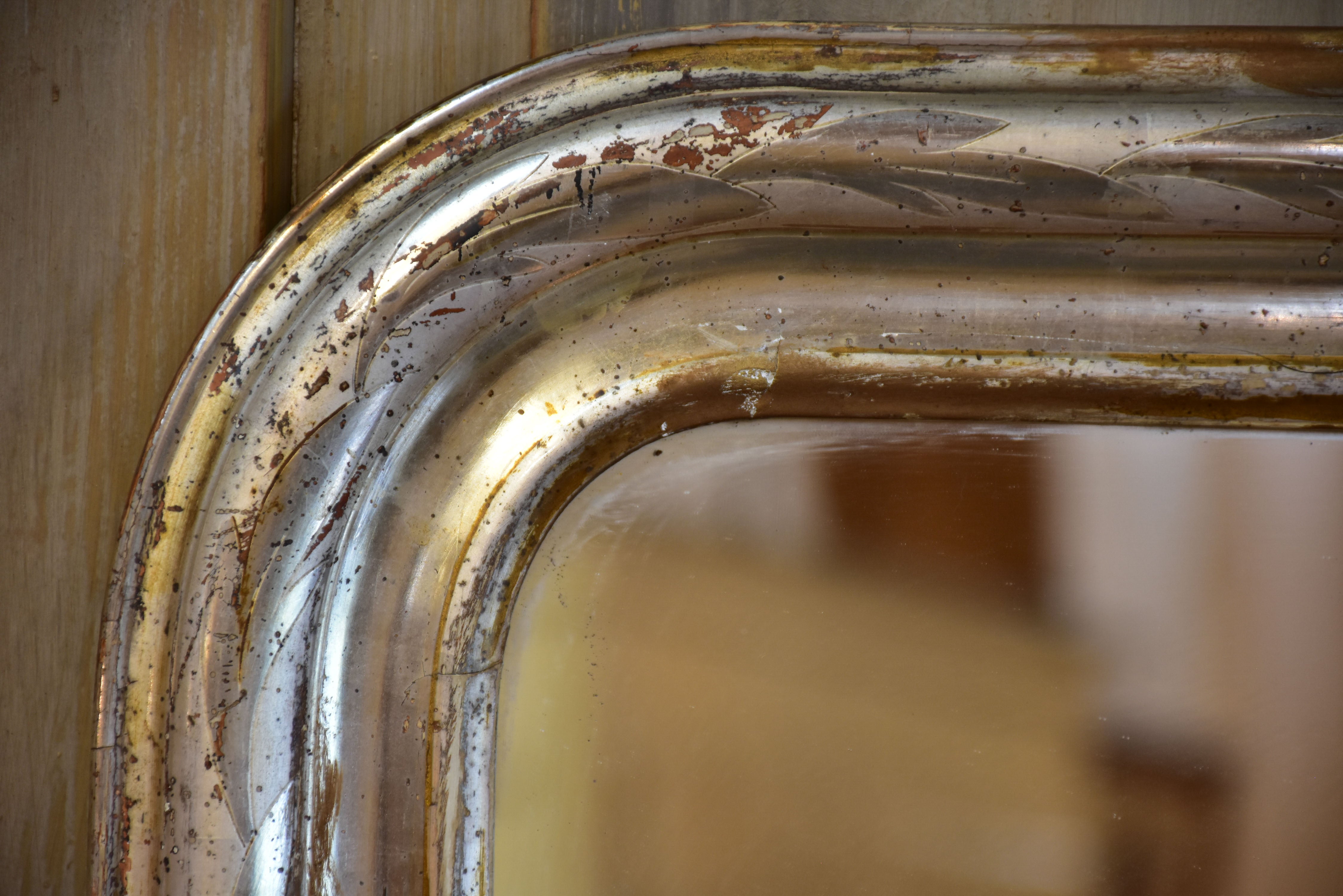 19th century Louis Philippe mirror with elegant silver frame