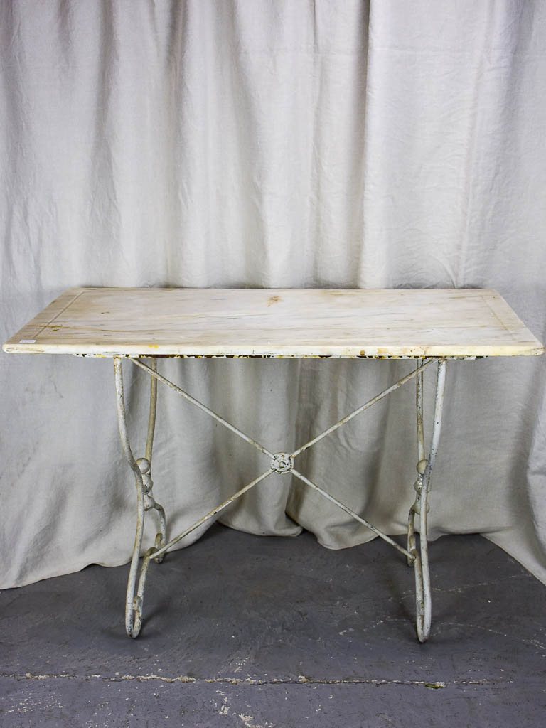 Antique French marble bistro table - rectangular