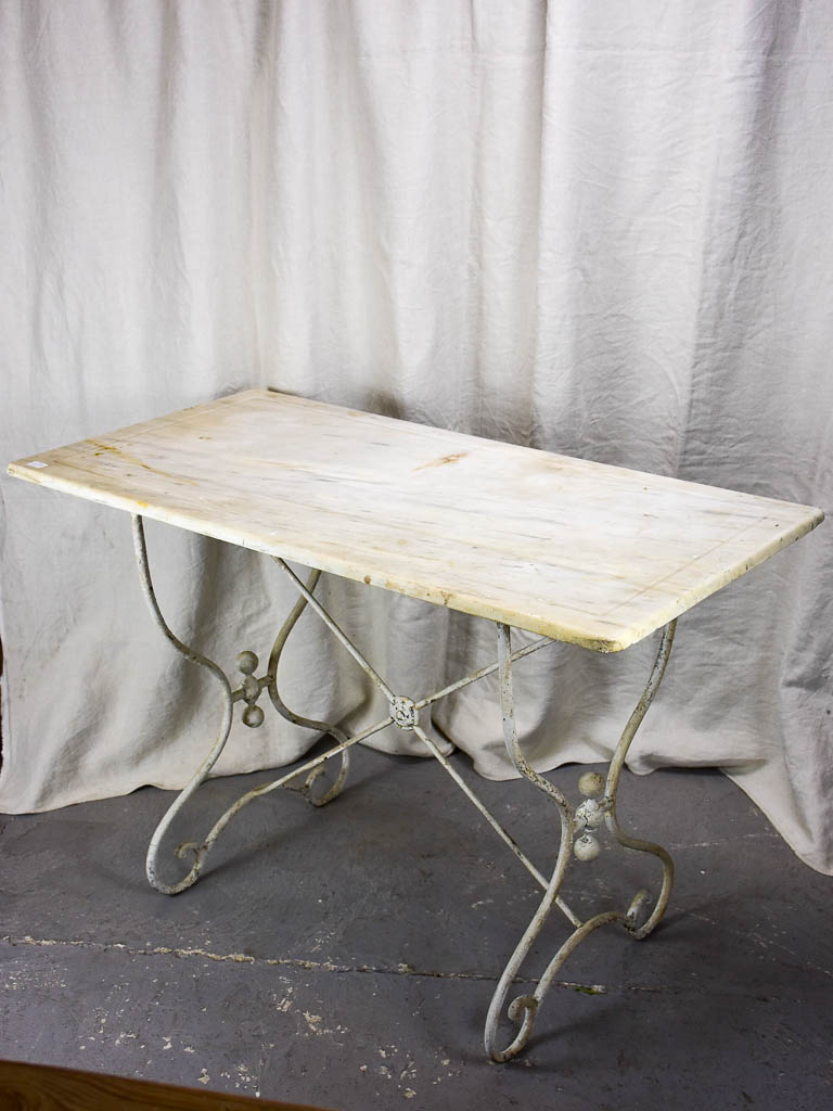 Antique French marble bistro table - rectangular